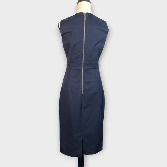 Ted Baker London Sheath Midi Dress TED 1 / US 2 to 4 Eleni Blue Crossover EUC - Picture 2 of 7